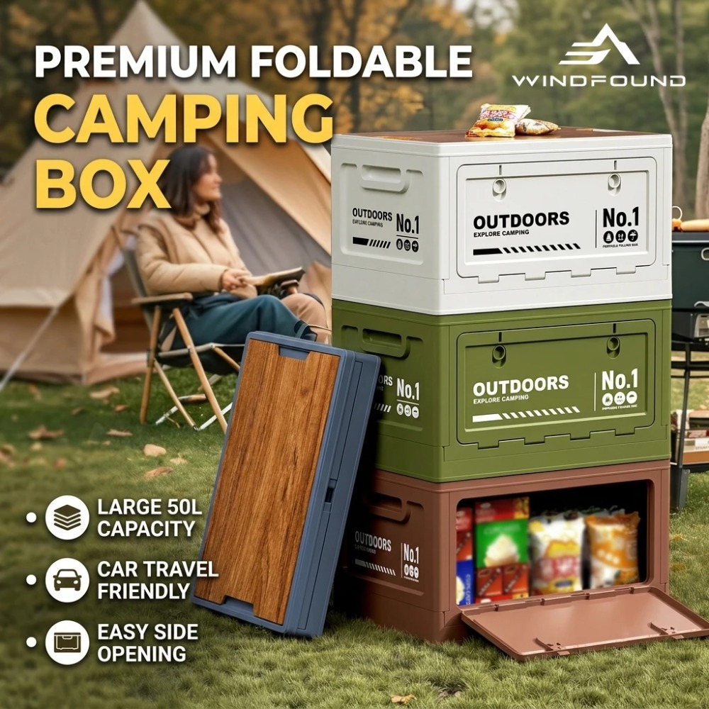 Car Trunk Organizer Foldable Storage Box - Caixa de Armazenamento Dobrável para Camping