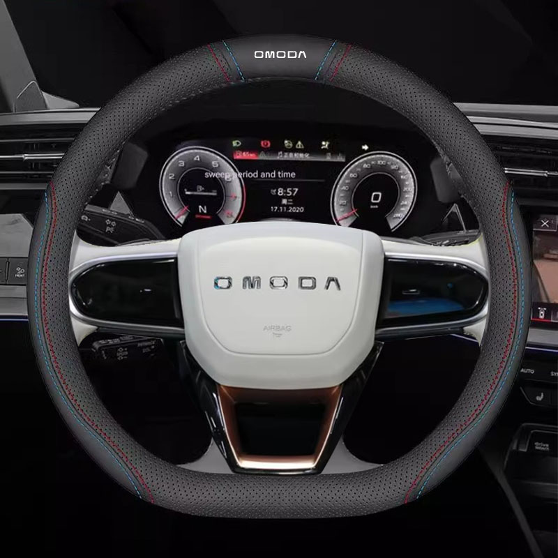 Capa de Volante de Couro para  - Car Steering Wheel Cover Anti Slip Breathable avaliação e preço
