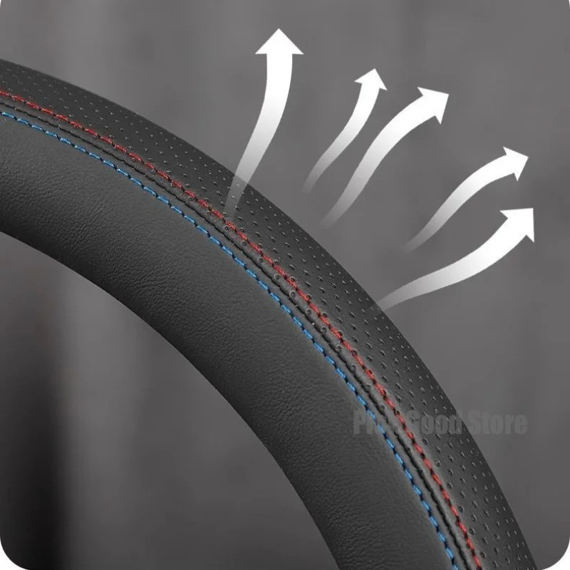 Capa de Volante em Couro Nappa - Car Steering Wheel Cover Anti Slip Breathable avaliação e preço