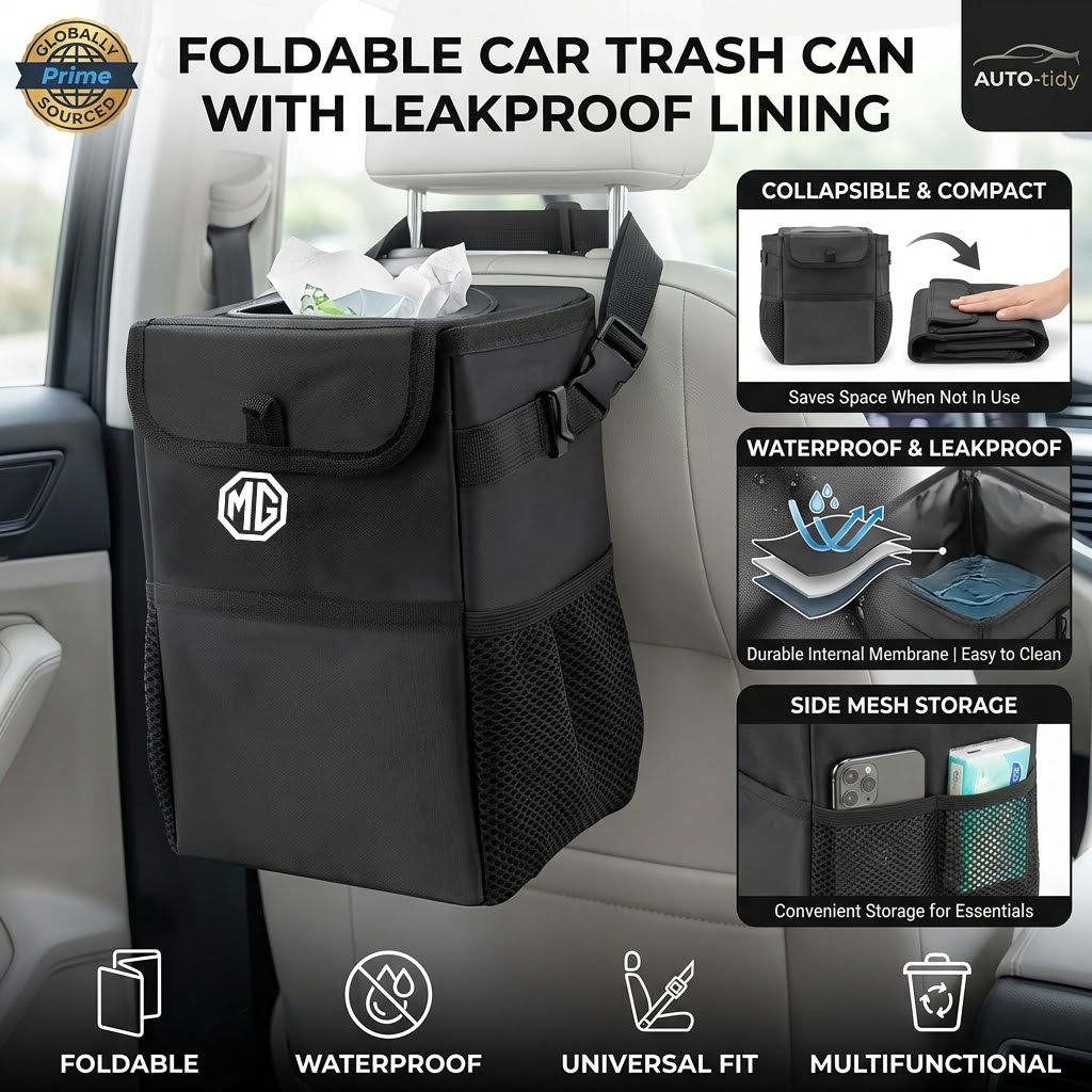 Lixeira portátil dobrável, com - Waterproof Car Trash Can With Lid avaliação e preço