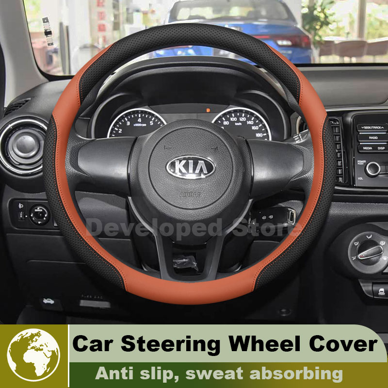 Capa de Volante de Carro em Co - Car Steering Wheel Cover Anti Slip Breathable avaliação e preço